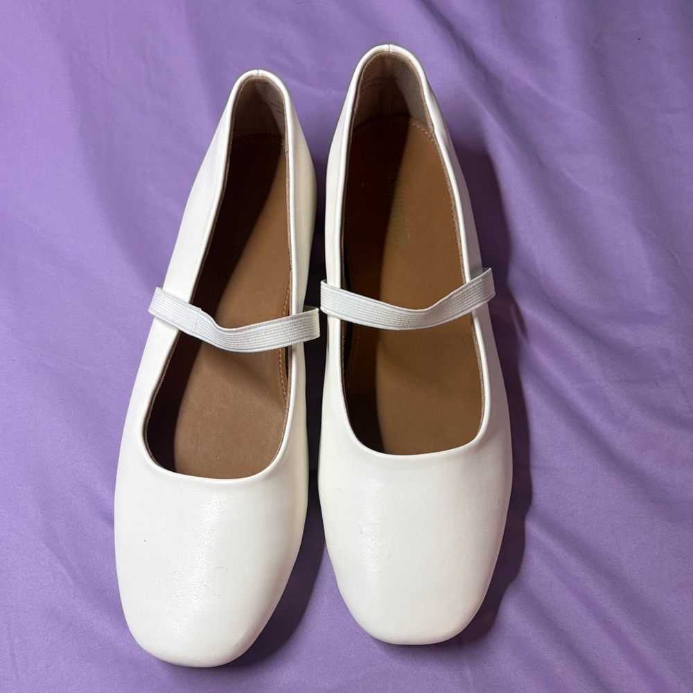 Cushionaire White Mary Jane Flats